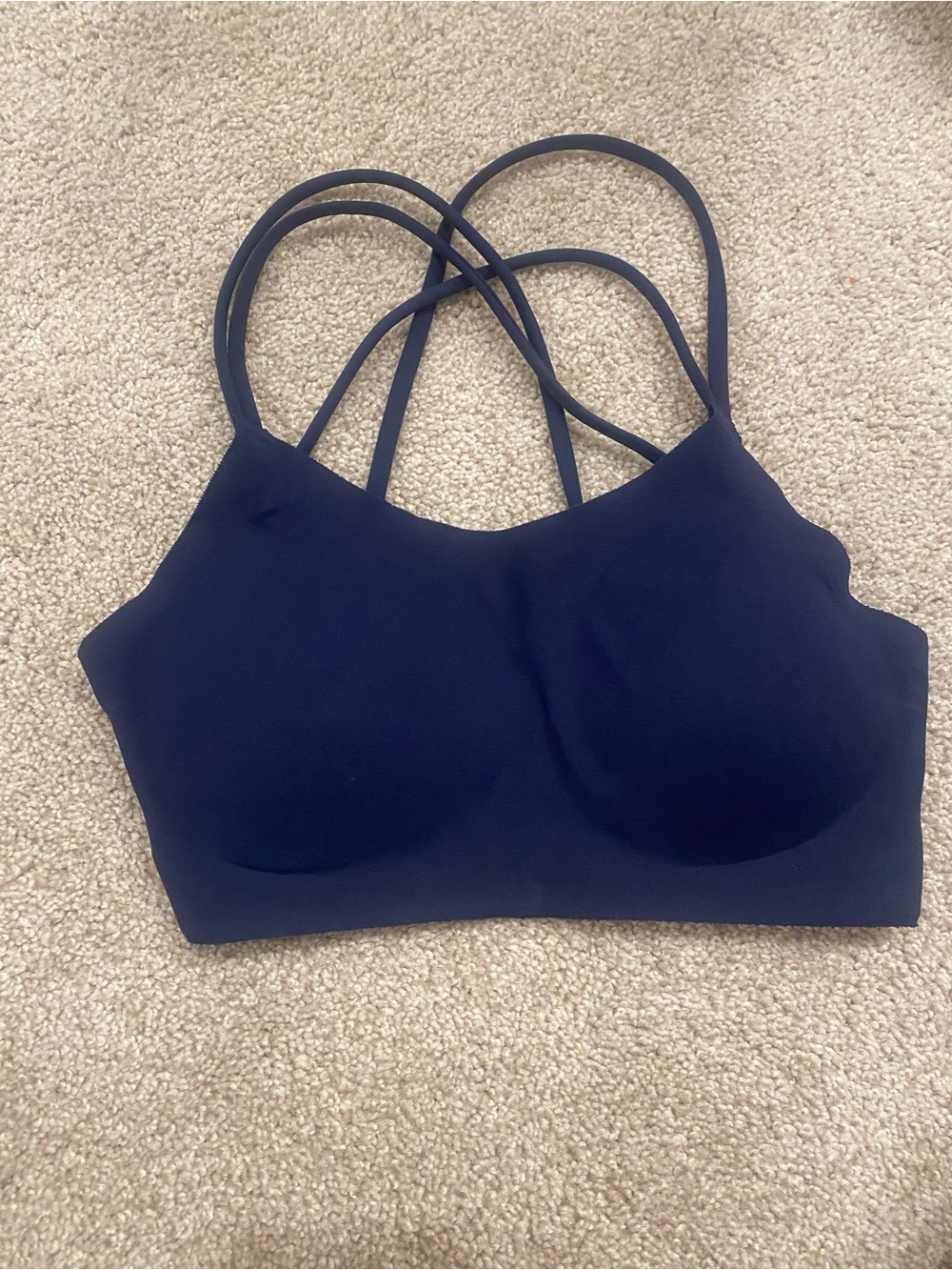 aerie Navy Strappy Seamless Bralette with Crossback Straps